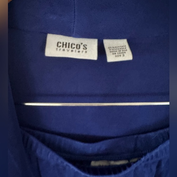 SOLD CHICO’S TRAVELERS Size 3 Blue 2 Piece Set: high low, maxi skir - Picture 2 of 3